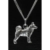 MOOYE ® - Collectie Zilveren Alaska malamute ketting hanger - groot