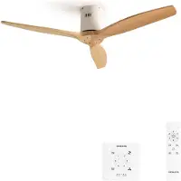 Create - Stille 40W plafondventilator met technische ABS bladen in verschillende maten - S - Geen licht - Controller voor wandmontage - WIND CALM