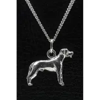 MOOYE ® - Collectie Zilveren Rhodesian ridgeback pronkrug ketting hanger - groot