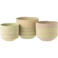 J-Line mand zeegras small - natuurlijk/groen - 23 x 21 cm