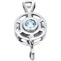 MOOYE ® - Collectie Zilveren Duik reel met blauw kristal kettinghanger