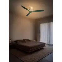 Create - Plafondventilator stil 40W (Ø132cm) - Sfeerlicht LED - Afstandsbediening - 6 snelheden - Programmeerbaar - WIND CALM CUSTOM RATTAN