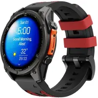 CubeNest Premium sporthorlogeband 26 mm Zwart/Oranje - geschikt voor Garmin smartwatch