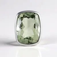Cavill - Zilveren hanger met 9,6 ct Braziliaanse groene amethist - 925 Sterling Zilver - Platina Verguld - Antiek Slijpsel - Elegant