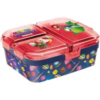 Stor Nintendo Super Mario The Movie Kinderlunchbox – Broodtrommel met 4 vakken voor kinderen vanaf 4 jaar - Vaatwasserbestendig & BPA-vrij - Rood/Blauw