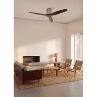 Create - Plafondventilator silent 100% hout 40W (Ø132cm) - Geen licht - Afstandsbediening - 6 snelheden - Programmeerbaar - WIND CALM NATURAL WOOD
