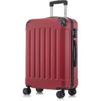 YONSLY Handbagage Koffer - 66cm - 66 L - TSA Slot - 360° Draaibare Wielen - Trolley - Rood
