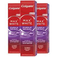 Colgate 3x Tandpasta Max White Purple Reveal 75 ml