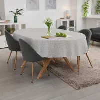 ANRO Tafelkleed Geometrische ruiten Meerkleurig Ovaal 160x140cm Met sierband Afwasbaar