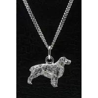 MOOYE ® - Collectie Zilveren Engelse springer spaniel ketting hanger - groot