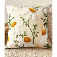 Famanu – Bloemen Kussensloop 45x45 cm, Zomer Kussensloop, Elegantie en Verfijning voor Home en Sofa