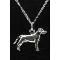 MOOYE ® - Collectie Zilveren Cane corso oren ongecoupeerd met staart ketting hanger - groot