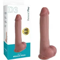 Natural Play - siliconen dildo 24 cm (natuurlijk)