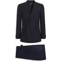BOSS Tweedelig slim-fit pak van gestreepte stretchwol
