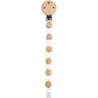 Nattou Silicone Speenkoord - Fopspeenketting - 30 cm - Beige Wit Gestipt