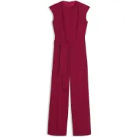 HUGO Jumpsuit van crêpe met riem
