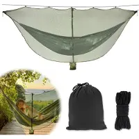 Famanu – Hangmat muggennet, 360 graden bescherming, lichtgewicht polyester net met dubbelzijdige rits, ideaal voor buitenactiviteiten