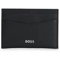 BOSS Pasjeshouder van generfd leer met gepolijste logoletters