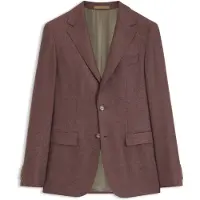 BOSS Regular-fit blazer van scheerwol met zijde