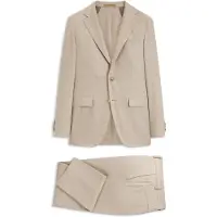 BOSS Slim-fit kostuum van Italiaans kasjmier met microdessin Maat 48