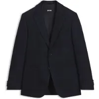 BOSS Slim-fit blazer van scheerwol met ruitdessin