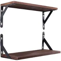 Famanu – Set van 2 wandplanken, zwevende planken van rustiek hout, afmetingen 42,5 x 15 x 14 cm, functioneel rek voor keuken, kantoor en woonkamer