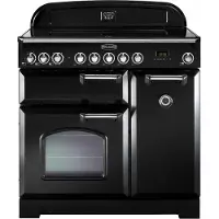 Rangemaster Classic Deluxe 90 Induction Vrijstaand fornuis Zwart Zone van inductiekookplaat A