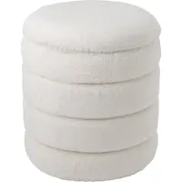 J-Line poef met deksel MDF wit - Ø 42 cm - 48 cm