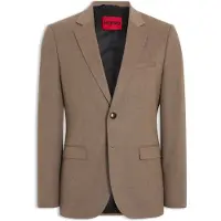 HUGO Extra slim-fit colbert van gemêleerd flanel Maat 54