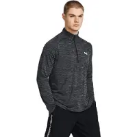 Under Armour UA Tech Textured 1/2 Zip-BLK Heren Sportshirt - Zwart - Wit
