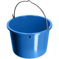 Kadax -bouw emmer gemaakt van plastic, mortelemmer met handgreep gemaakt van zinkdraad, emmer, cementemmer, mortelemmer, gipsemmer, wateremmer, tuinemmer, plastic emmer (20L 1 stuk Blauw)