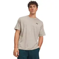 Under Armour UA Tech Vent SS-BRN Heren Sportshirt - Timberwolf Taupe - Ultimate Zwart