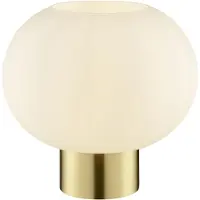 Brilliant Fanny - Tafellamp - E27 max 1x20W - Geborsteld messing/Wit