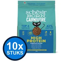 Schesir 10x - Born Carnivore - Kattenvoer - Droogvoer - Haring & Zalm - 255g