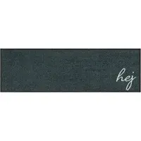 Famanu – Wasbare deurmat met rand, 30 x 100 cm, geschikt voor binnen en buiten, antraciet kleur, ideaal voor entree