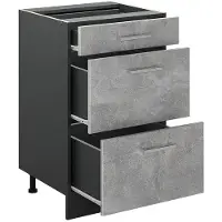 Vicco Keukenonderkast R-Line, Beton/Antraciet, 50 cm marmer werkblad