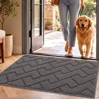 Famanu – Deurmat voor binnen met microvezeloppervlak, antislip en wasbaar, ideaal voor entree en gang, 50x80 cm