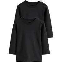 Next - Jongens - Set van 2 effen T-shirts met lange mouwen - Zwart