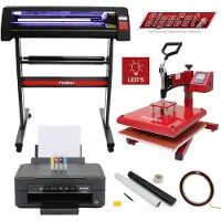 Monster 38cm Swing Heat Press, LED Vinyl Cutter, Epson Printer &amp; Onkruidset