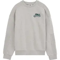 We fashion Sweatshirt lichtgrijs / donkergroen / wit