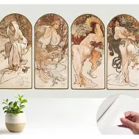 Wallfluent Zelfklevend Behang - Poriën van vrouwen Zelfklevend fotobehang - 104x70 cm - Bruin Zelfklevend Behang - Herpositioneerbaar - Voor de woonkamer, slaapkamer en kantoor Zelfklevend Behang