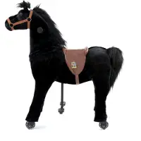 Animal Riding Looppaard Black Beauty Medium/Large 5-8 Jaar – Rijdier op Wielen – Zwart – Tot 60 kg – Zadelhoogte 67 cm