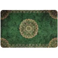Famanu – Deurmat Orient Green, 40 x 60 cm, antislip en wasbaar, vuilvangmat voor binnen en buiten