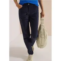 Cecil Dames Mid Waist Broek met middelhoge taille en smalle pijpen in Slim Fit - Blauw - 32