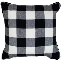 Mars & More Sierkussen - Chambray Ruit - Wit En Zilver - 40 Cm X 40 Cm