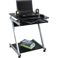 Vasagle - Bureau - Bureau op Wielen - 4 Rollen met Remmen - Uittrekbaar Toetsenbordblad - Ruimtebesparend Z-Frame