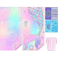 Famanu – Dubbelzijdige strandhanddoek, 180 x 90 cm, zandbestendig en sneldrogend, ideaal voor strand, zwembad en reizen