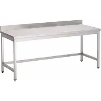 Gastro-Inox RVS werktafel met achteropstand, zonder onderblad, 1000(l)x700(d)x850(h)mm