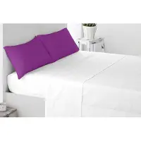 Famanu – Set van 2 kussenslopen van 70 x 50 cm, geborstelde microvezel, paars