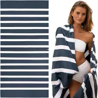 Famanu – Microvezel strandhanddoek XL 200 x 100 cm, extra groot, zandvrij, sneldrogend, gerecycled materiaal, met meshbag
